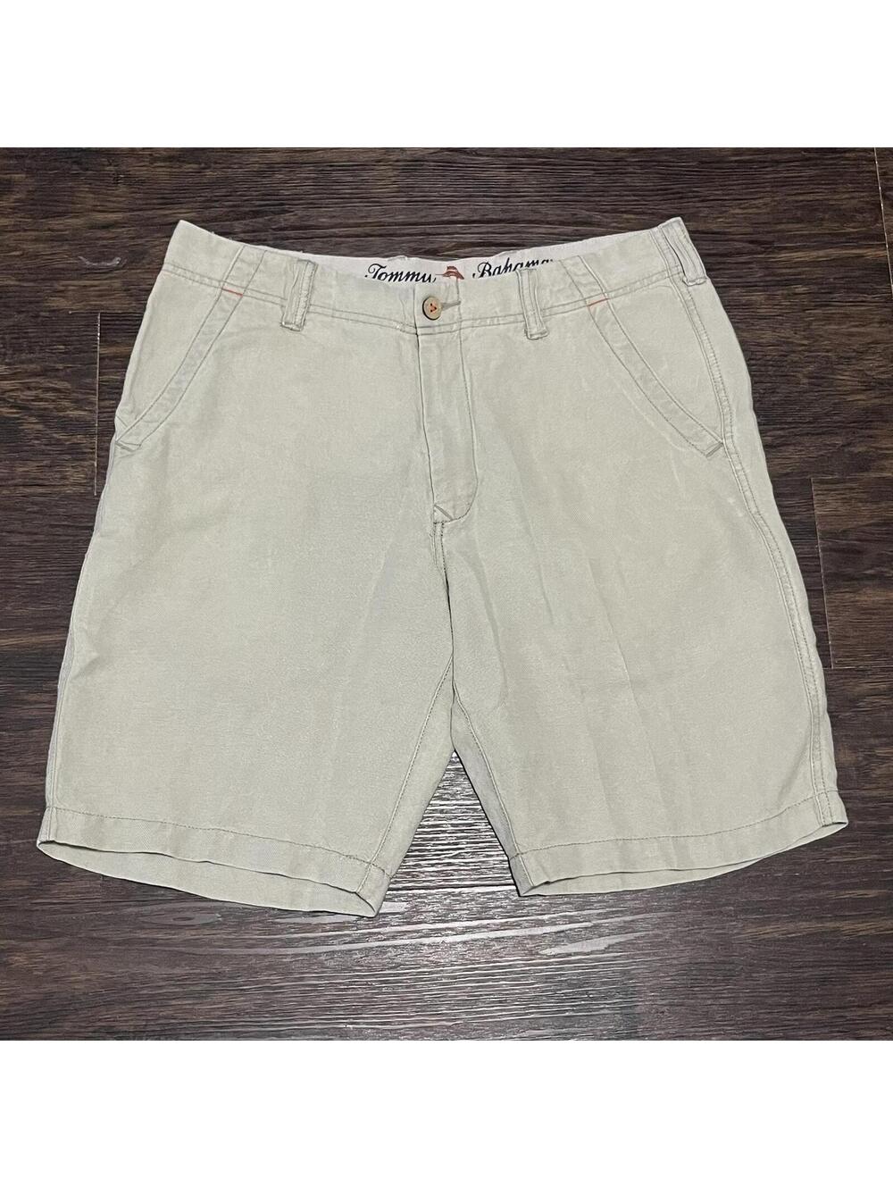 Tommy Bahama Mens Linen Blend Khaki Shorts Size 32